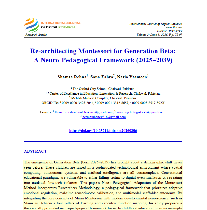 Neuro-Montessori framework for Generation Beta – Rehna, Zahra and Yasmeen